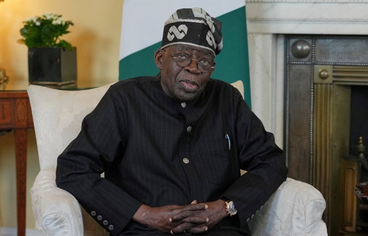 Nigerian President Bola Ahmed Tinubu in London, Britain, on March 19, 2026.