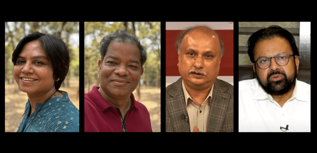 Journalists Farzana Rupa (from left), Shakil Ahmed, Mozammel Haq Babu, and Shyamal Dutta.