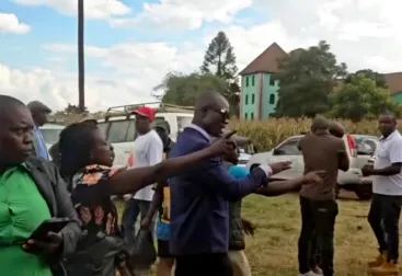 Suspected ZANU-PF supporters harass journalists on March 31 covering public hearings on the Constitutional Amendment Bill.