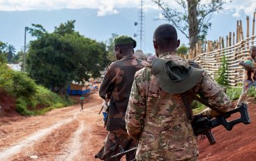 Government soldiers patrol a road in Fizi Territory in the eastern Democratic Republic of the Congo in January 2026.