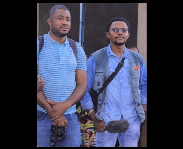 Reporters Stéphane Shisso (left) and Guelord Shamba