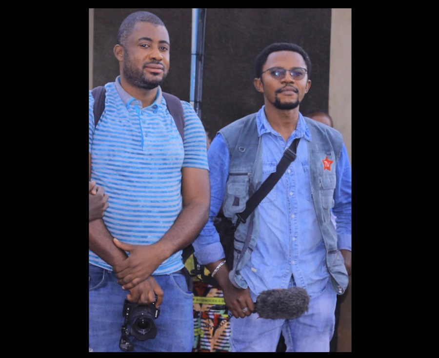 Reporters Stéphane Shisso (left) and Guelord Shamba