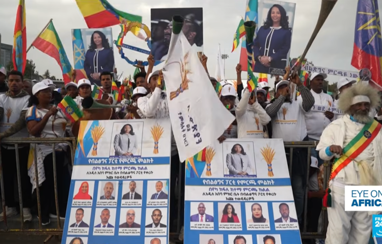 A campaign rally by Ethiopia's ruling Prosperity Party days ahead of the country's June 1 elections.