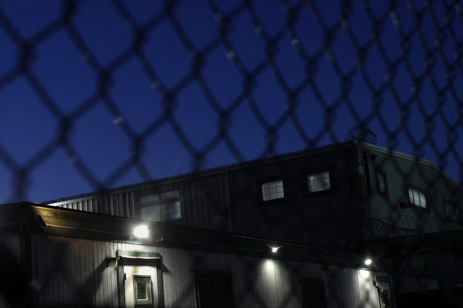 The Delaney Hall detention center behind fences, during an ongoing protest against U.S. Immigration and Customs Enforcement (ICE), in Newark, New Jersey, U.S., June 3, 2026. REUTERS/Shannon Stapleton