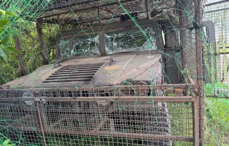 The military vehicle Olha Kalinovska was traveling in.