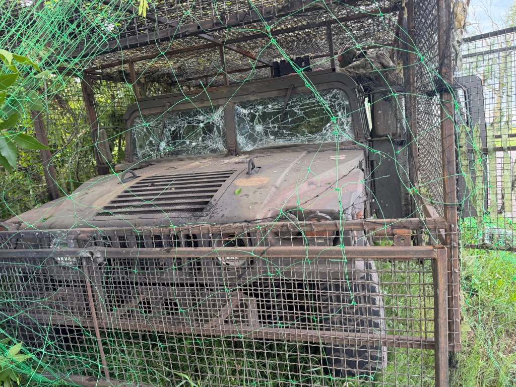 The military vehicle Olha Kalinovska was traveling in.
