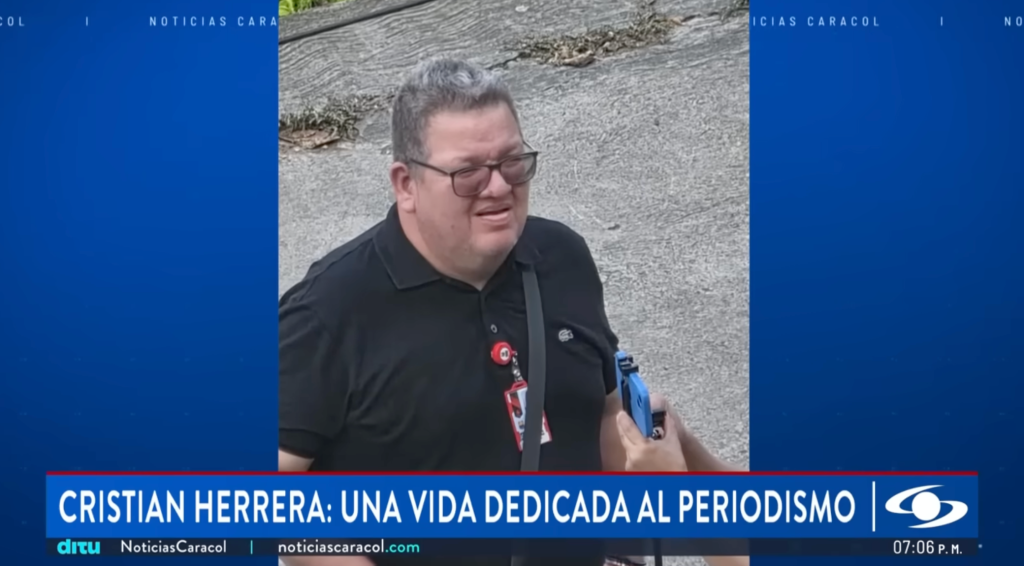 On Saturday, June 6, gunmen on a motorcycle shot journalist Cristian Herrera Nariño outside his home in the northwest city of Cúcuta on Colombia’s border with Venezuela (Screenshot: Noticias Caracol/YouTube)