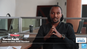 Addis Standard's editor-in-chief Yonas Kedir in an interview
