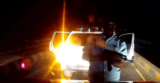 Dashboard camera footage shows an armed man whose car has intercepted the Standard Group's vehicle before he seized its occupant, journalist Alex Kiprotich.