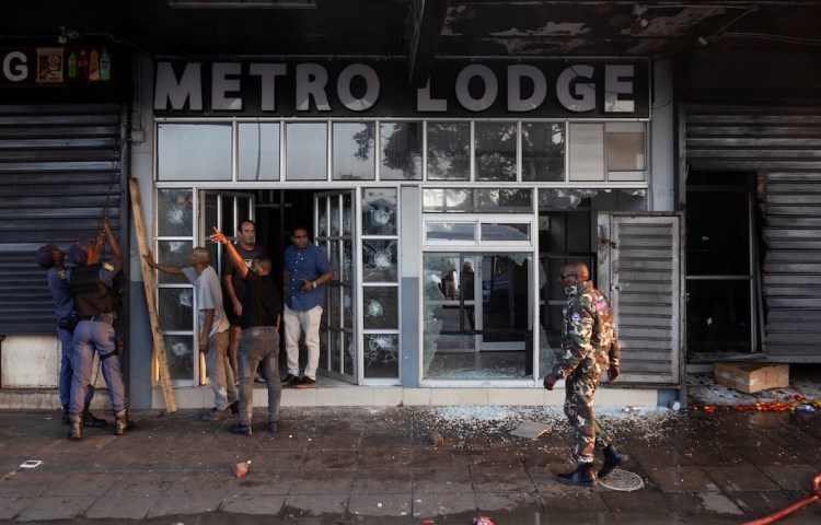 Business damaged by protestors