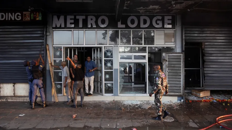 Business damaged by protestors